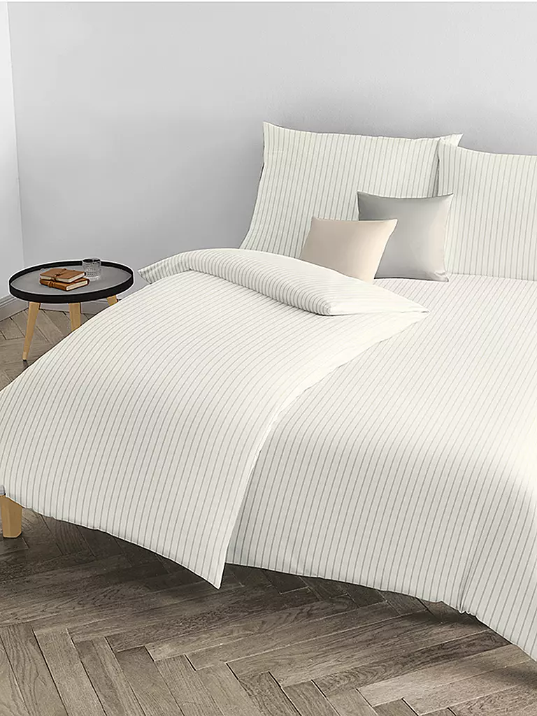 FLEURESSE | Linge de lit en damas Melk 2x 70x90cm / 200x200cm Crème | Crème