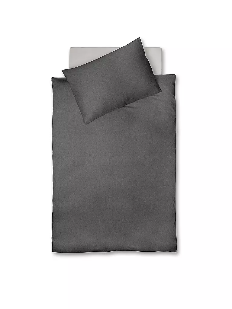 FLEURESSE | Linge de lit en damas OPAL 70x90cm/140x200cm Anthracite | grau