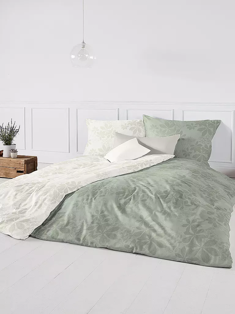 FLEURESSE | Linge de lit en damas OPAL 70x90cm/140x200cm Blanc | weiss