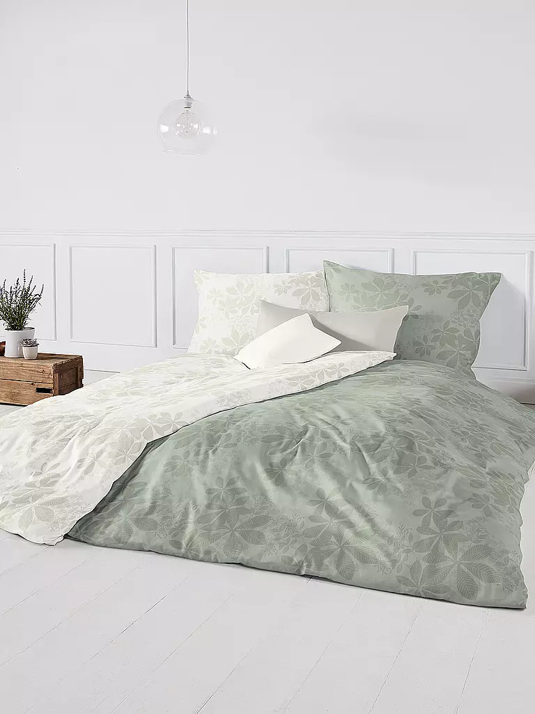 FLEURESSE | Linge de lit en damas OPAL 70x90cm/140x220cm Blanc | weiss