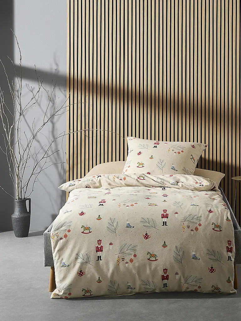 FLEURESSE | Linge de lit en flanelle 70x90cm/140x200cm ASPEN Sand | Beige