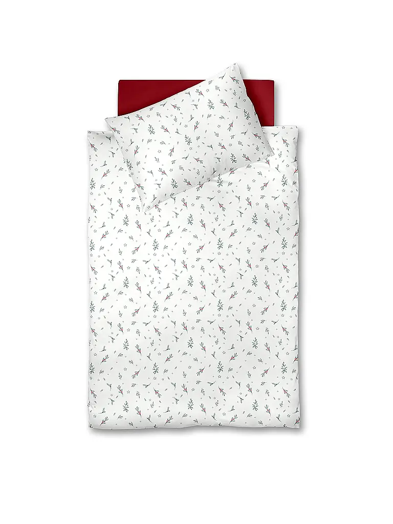 FLEURESSE | Linge de lit en flanelle 70x90cm/140x200cm ASPEN Snow White | Crème