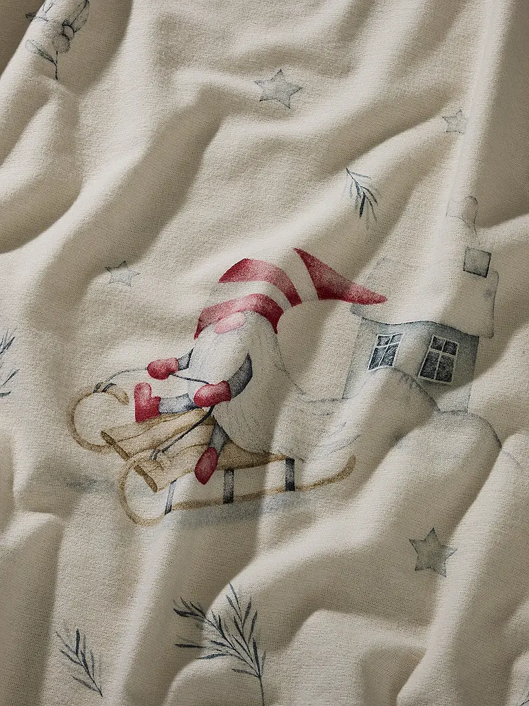 FLEURESSE | Linge de lit en flanelle 70x90cm/140x200cm ASPEN Snow White |
