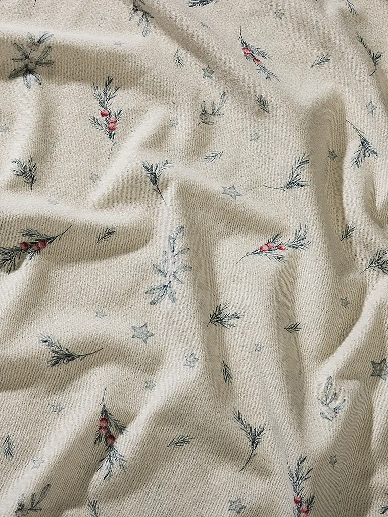 FLEURESSE | Linge de lit en flanelle 70x90cm/140x200cm ASPEN Snow White |