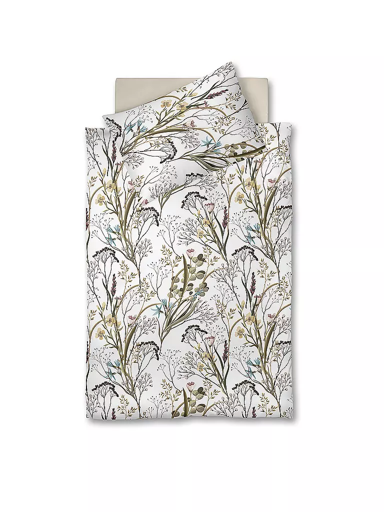FLEURESSE | Linge de lit en flanelle VELVET 70x90cm/140x200cm Petites fleurs | Blanc