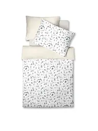 FLEURESSE | Linge de lit en jersey 70x90cm/140x200cm DIAMOND Snow White | Crème
