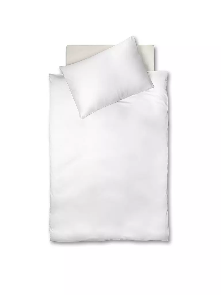 FLEURESSE | Linge de lit en jersey interlock 70x90cm/140x200cm blanc | Blanc