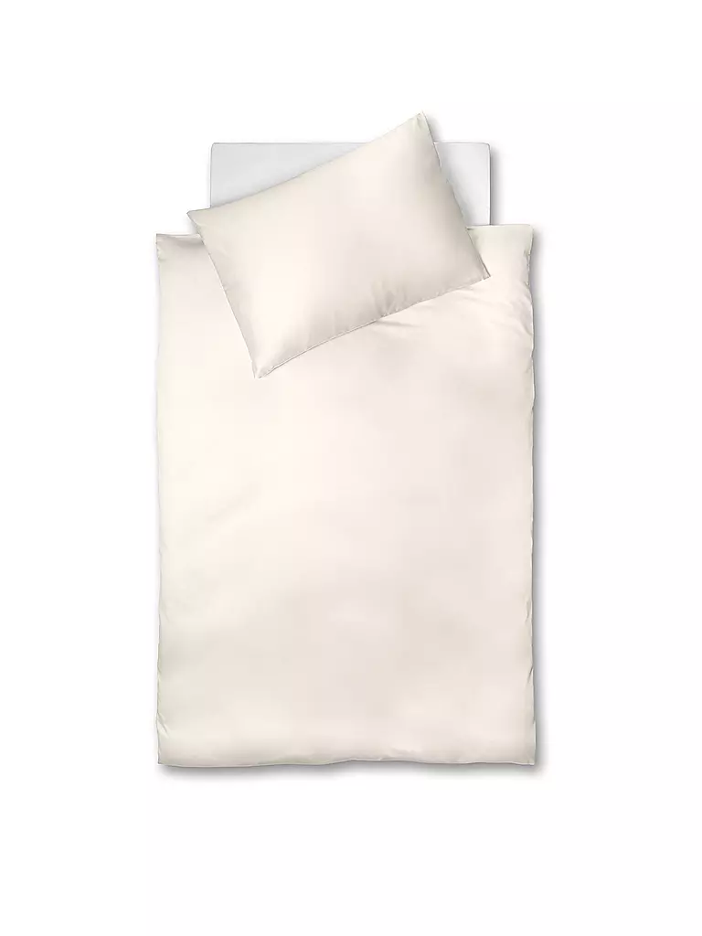 FLEURESSE | Linge de lit en jersey interlock 70x90cm/140x200cm Crème | Crème