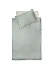 FLEURESSE | Linge de lit en jersey interlock 70x90cm/140x200cm Crème | Vert clair