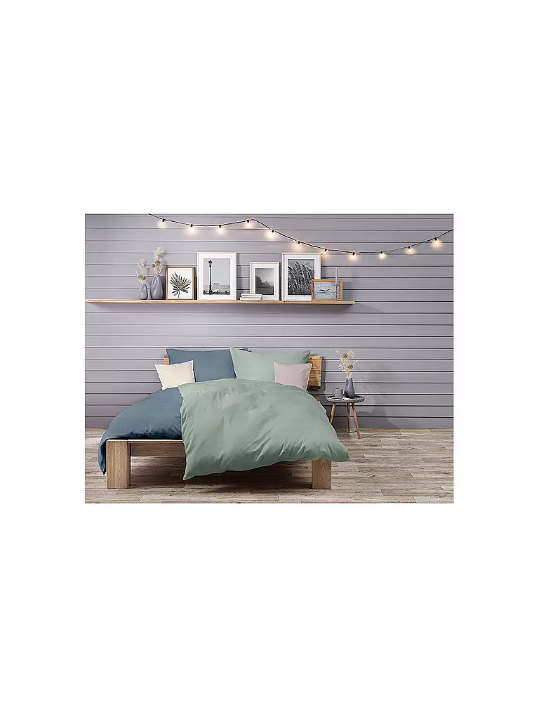 FLEURESSE | Linge de lit en mousseline CAPRI 70x90cm/140x200cm Menthe | hellgrün