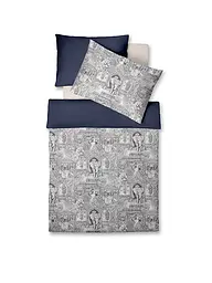 FLEURESSE | Linge de lit en satin 70x90cm/140x200cm BED ART Indigo | Bleu foncé