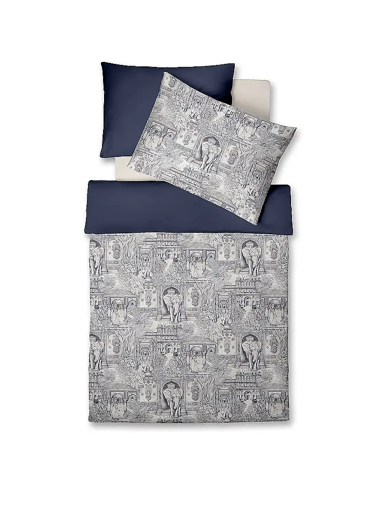 FLEURESSE | Linge de lit en satin 70x90cm/140x200cm BED ART Indigo | dunkelblau