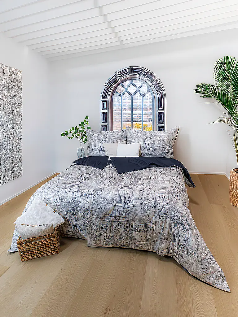 FLEURESSE | Linge de lit en satin 70x90cm/140x200cm BED ART Indigo | dunkelblau