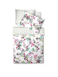 FLEURESSE | Linge de lit en satin 70x90cm/140x200cm BED ART Veilchen | Blanc