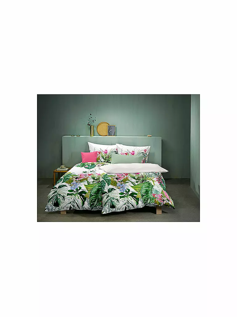 FLEURESSE | Linge de lit en satin BED ART 70x90cm/140x200cm Aqua | weiss