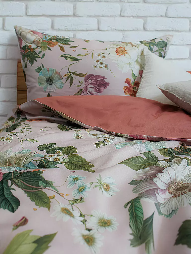 FLEURESSE | Linge de lit en satin BED ART 70x90cm/140x200cm Corail | 