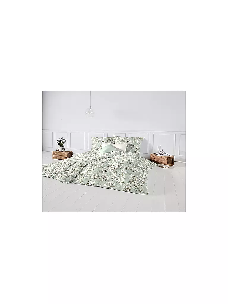 FLEURESSE | Linge de lit en satin BED ART 70x90cm/140x200cm Honeydew | Vert clair