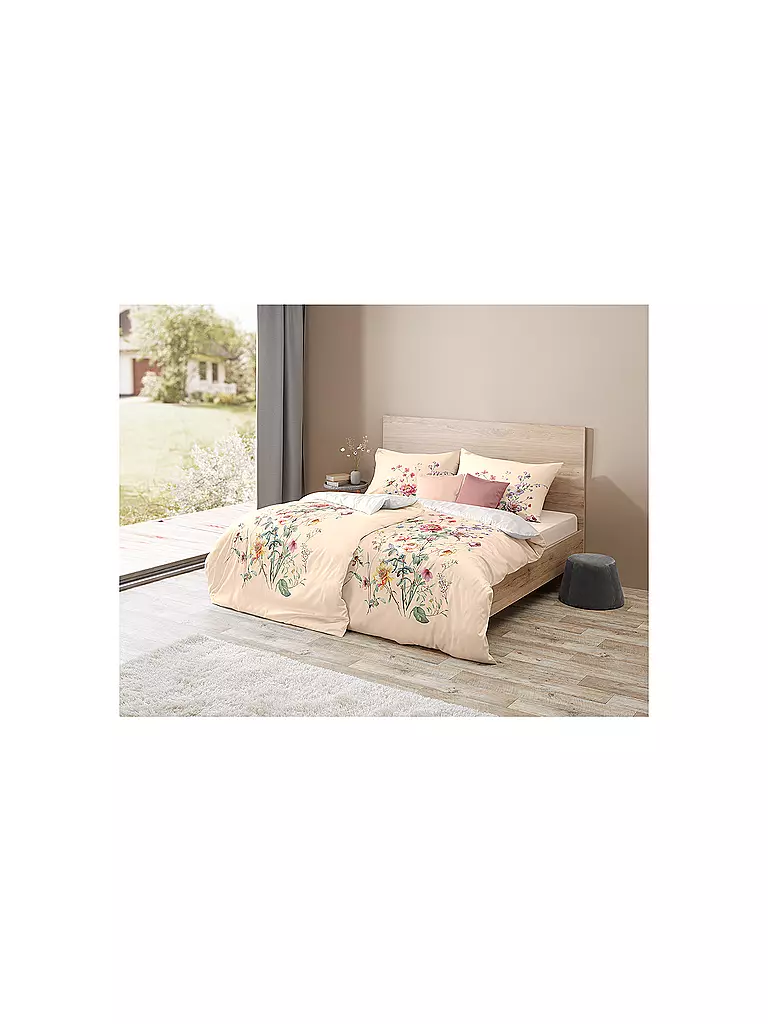 FLEURESSE | Linge de lit en satin BED ART 70x90cm/140x200cm Pêche | orange