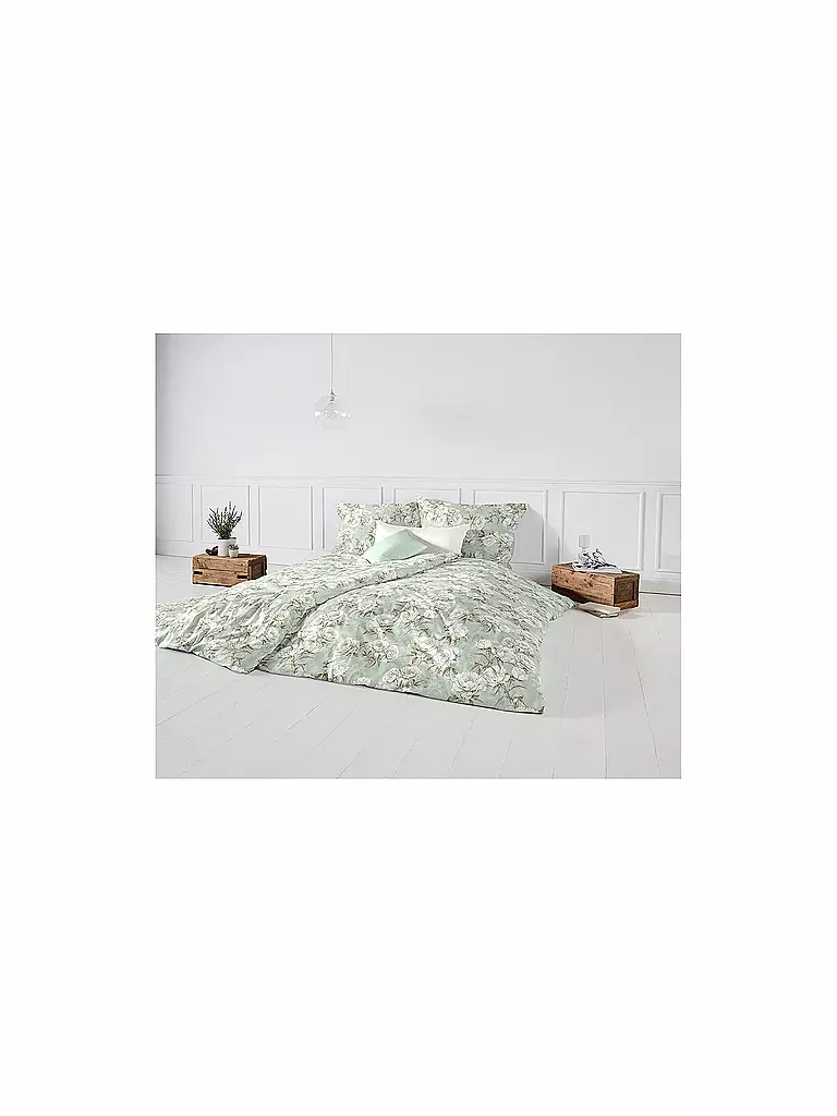 FLEURESSE | Linge de lit en satin BED ART 70x90cm/140x220cm Honeydew | Vert clair