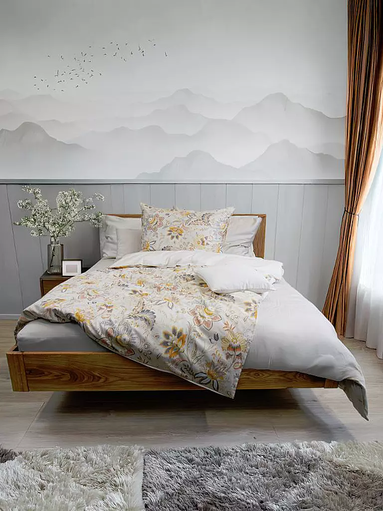 FLEURESSE | Linge de lit en satin MIAMI 70x90cm/140x200cm Vanille | 
