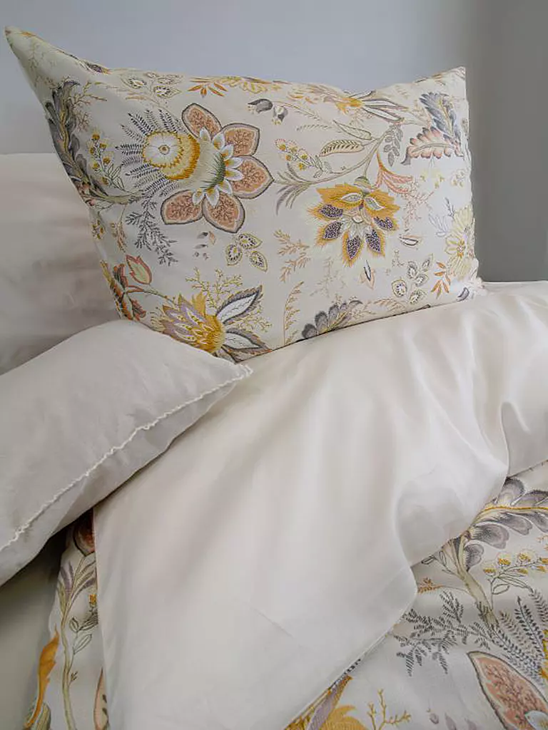 FLEURESSE | Linge de lit en satin MIAMI 70x90cm/140x200cm Vanille | 