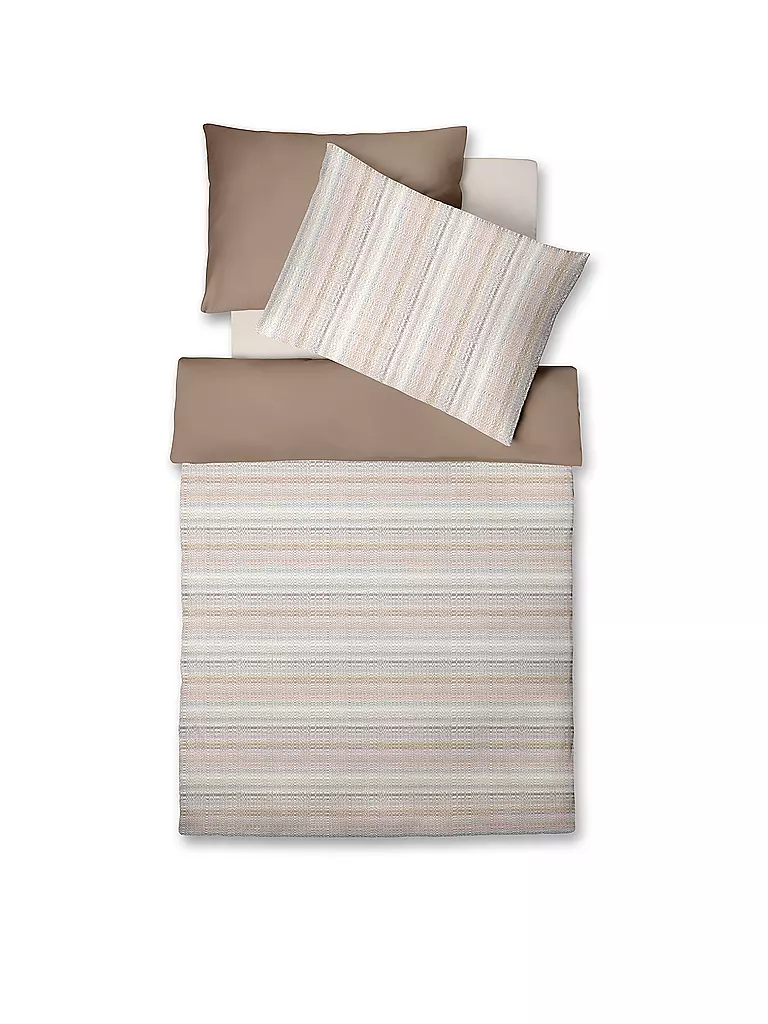 FLEURESSE | Linge de lit en satin MODERN LIFE 70x90cm/140x200cm Camel | hellbraun