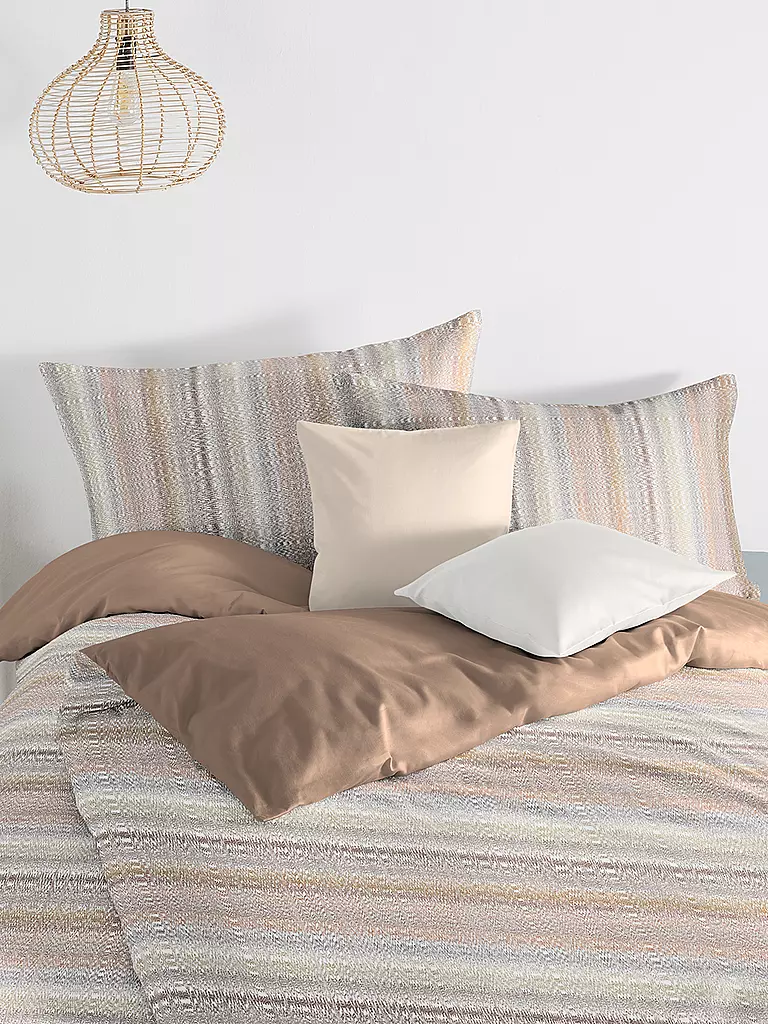 FLEURESSE | Linge de lit en satin MODERN LIFE 70x90cm/140x200cm Camel | hellbraun