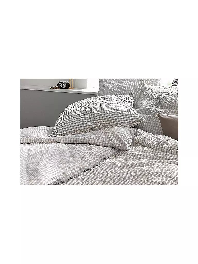 FLEURESSE | Linge de lit Seersucker RIO 70x90cm/140x200cm Crème | beige