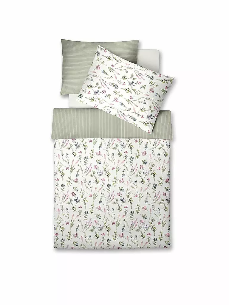 FLEURESSE | Linge de lit Tencel LUXURY 70x90cm / 140x200cm Multicolore | weiss