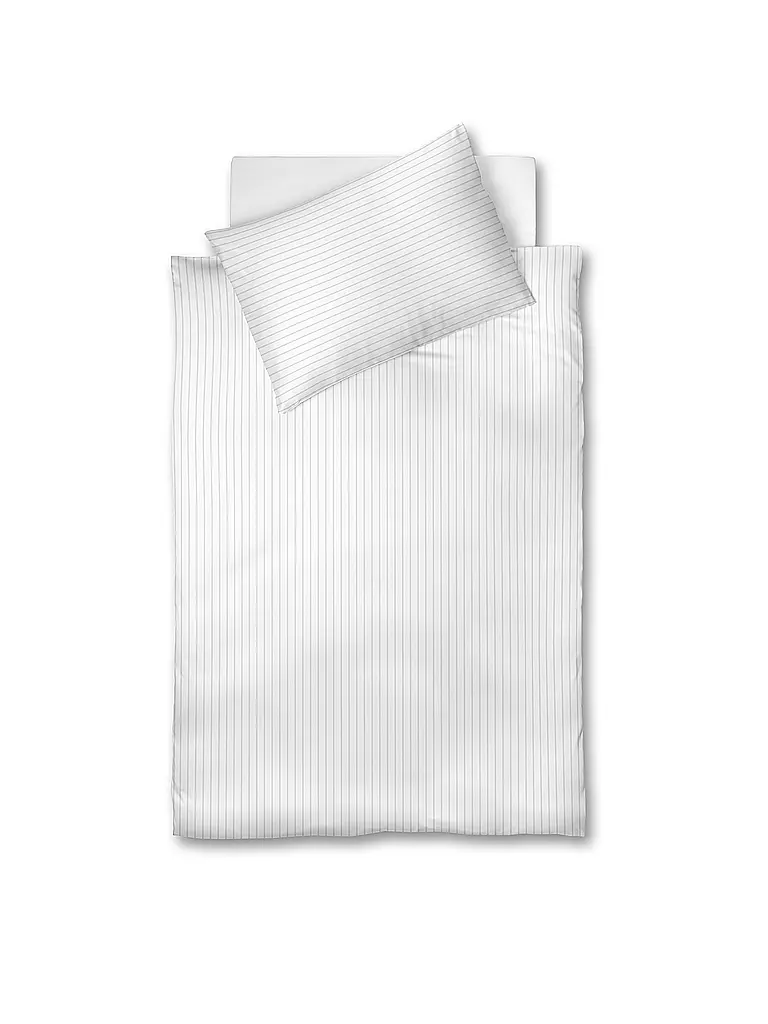 FLEURESSE | Parure de lit en damas Melk 2x 70x90cm / 200x200cm Blanc | Blanc