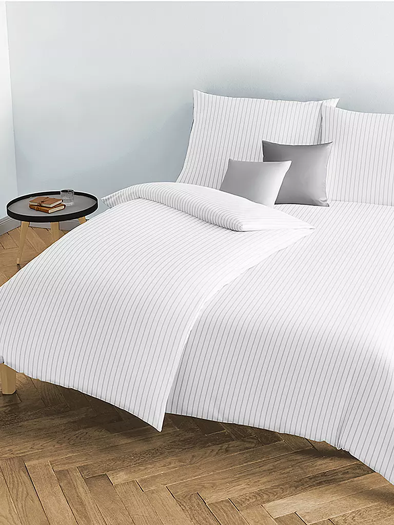 FLEURESSE | Parure de lit en damas Melk 2x 70x90cm / 200x200cm Blanc | Blanc