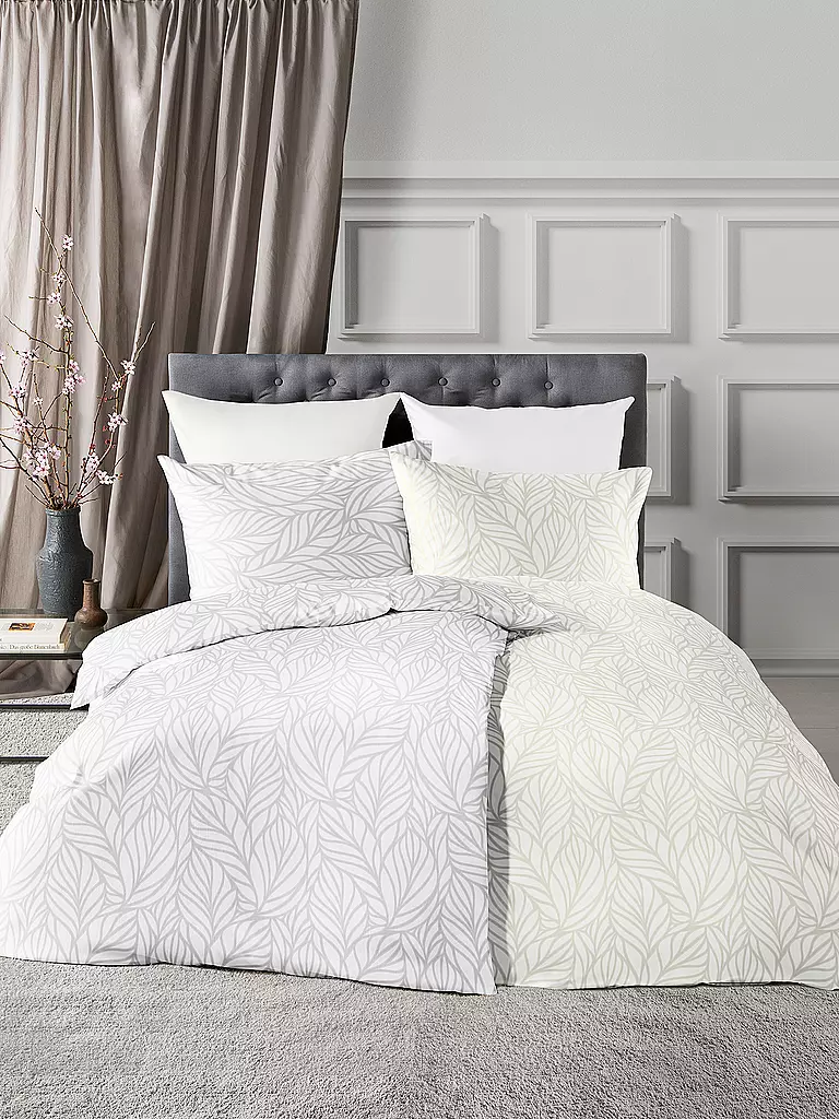 FLEURESSE | Parure de lit en damas OPAL 70x90cm/140x200cm Blanc | Blanc