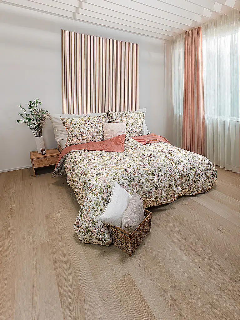 FLEURESSE | Parure de lit en satin 70x90cm/140x200cm MODERN GARDEN B Misty Rose | Baie