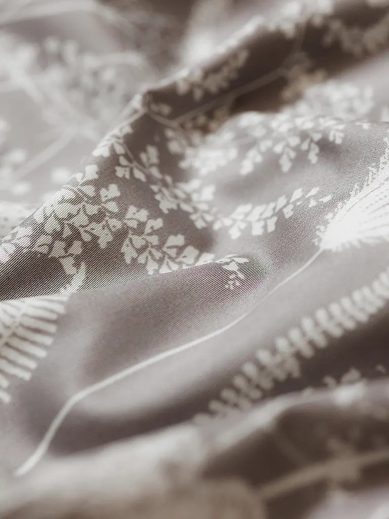 FLEURESSE | Parure de lit en satin 70x90cm/140x200cm MODERN GARDEN B Taupe | 