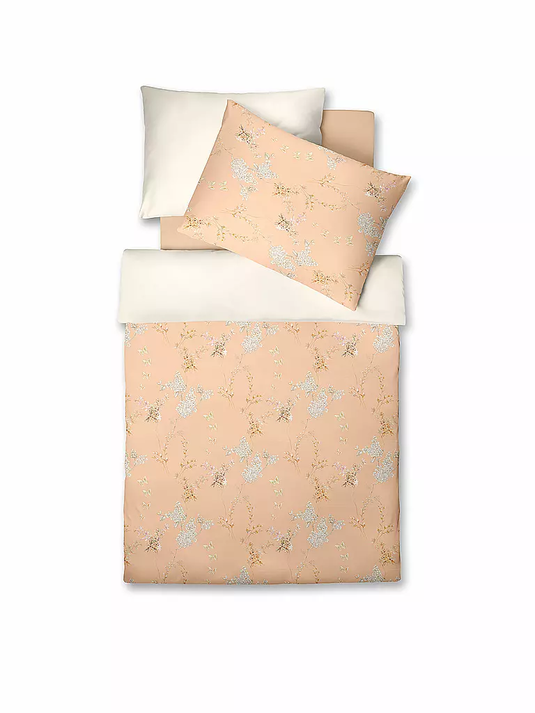FLEURESSE | Parure de lit en satin BED ART 70x90cm/140x200cm Pêche | orange
