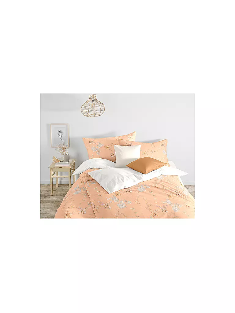 FLEURESSE | Parure de lit en satin BED ART 70x90cm/140x200cm Pêche | 