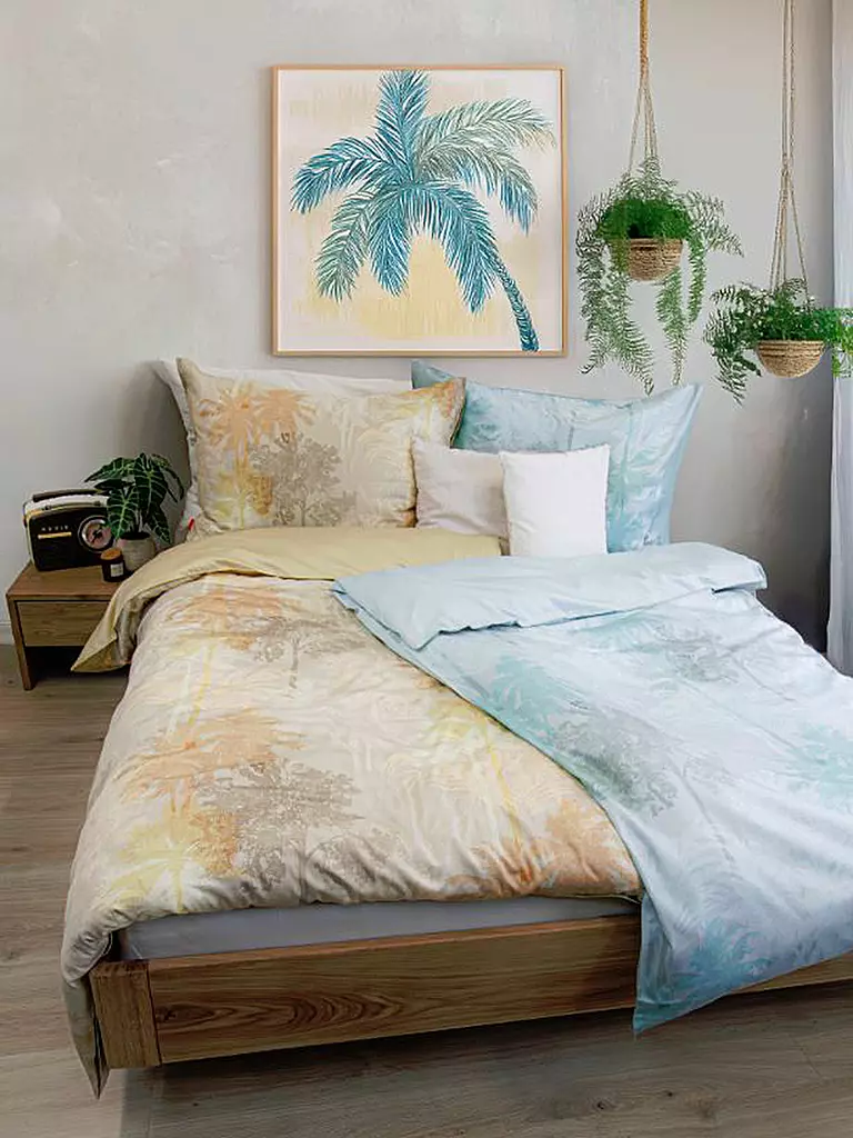 FLEURESSE | Parure de lit en satin MIAMI 70x90cm/140x220cm | Jaune