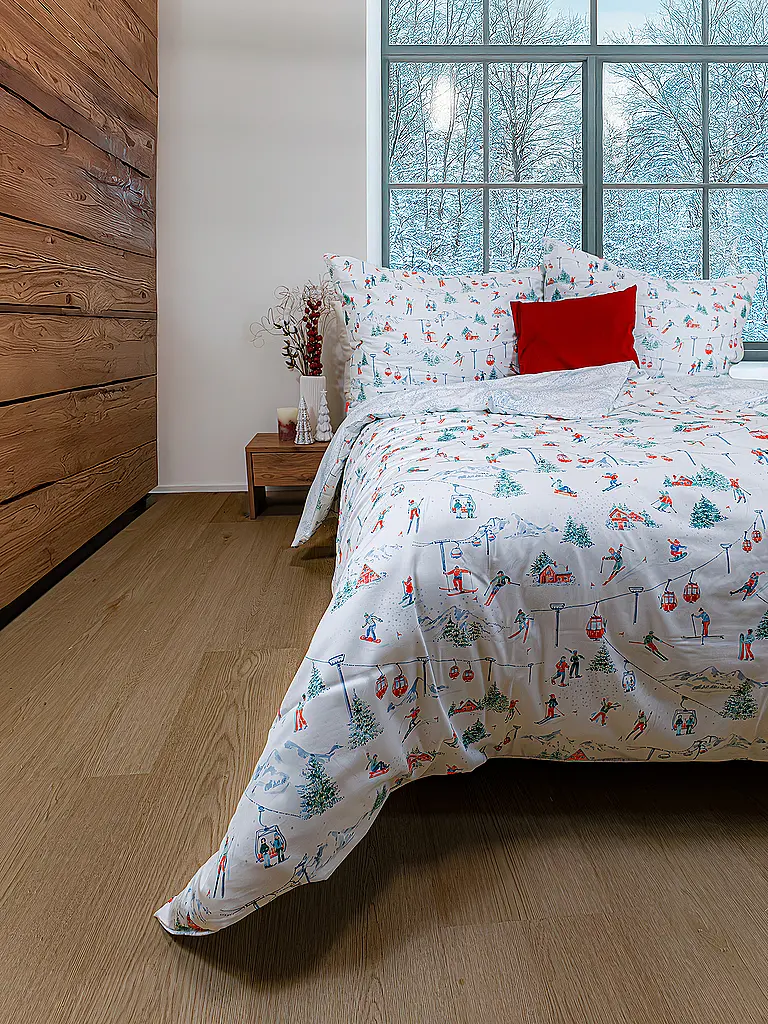 FLEURESSE | Satin Bettwäsche 70x90cm/140x200cm BED ART WINTERSPEZIAL Snow White | Crème