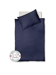 FLEURESSE | Linge de lit en satin "Royal" 70x90cm/140x220cm | Bleu foncé