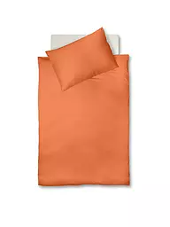 FLEURESSE | Satin Bettwäsche 70x90cm/140x200cm Royal Weiss | Orange