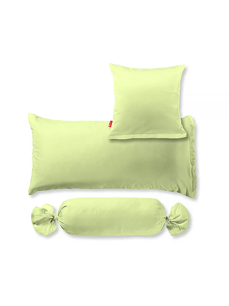 FLEURESSE | Taie d'oreiller en satin Royal Uni 2x 40x40cm Vert clair | Vert clair