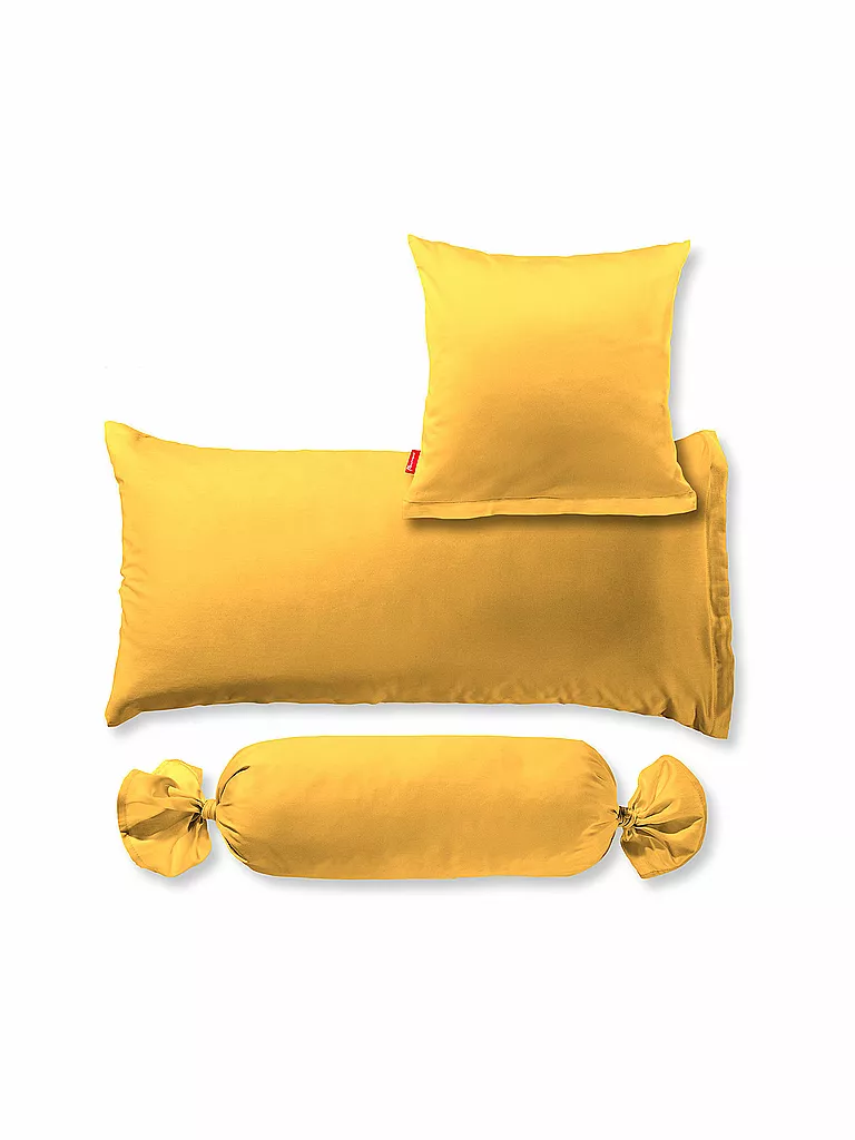 FLEURESSE | Taie d'oreiller en satin Royal Uni lot de 2 40x80cm Argent | gelb