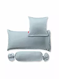FLEURESSE | Housse de coussin en satin Royal Uni, lot de 2, 40 x 80 cm, corail | Bleu clair
