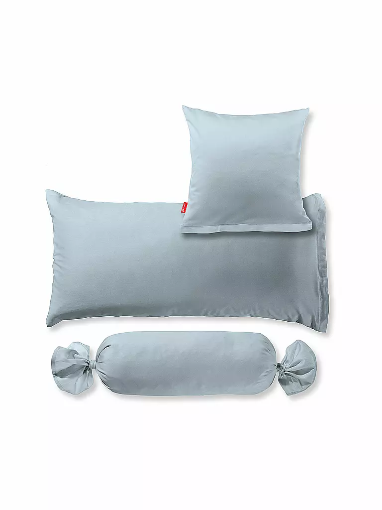 FLEURESSE | Taie d'oreiller en satin Royal Uni lot de 2 40x80cm Bleu perle | Bleu clair