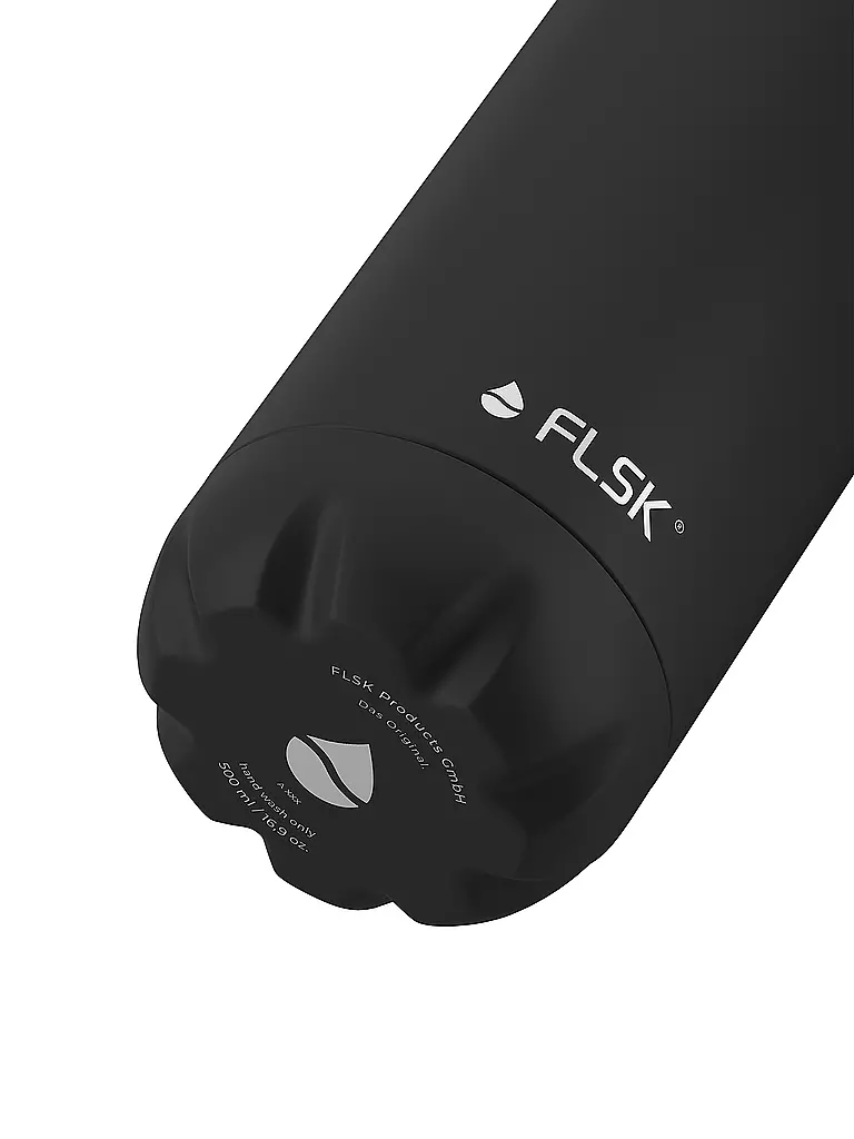 FLSK | Bouteille isotherme - Bouteille thermos 0,5l acier inoxydable noir | 