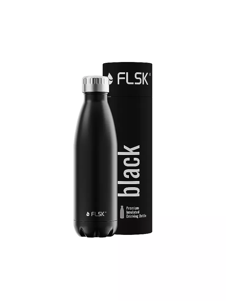 FLSK | Bouteille isotherme - Bouteille thermos 0,5l acier inoxydable noir | 