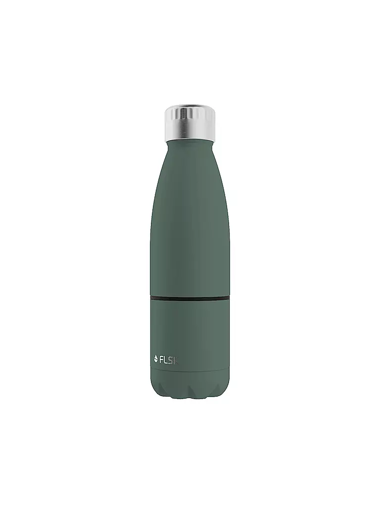 FLSK | Bouteille isotherme - Gourde avec gobelet 0,7l Vert Ridge | dunkelgrün