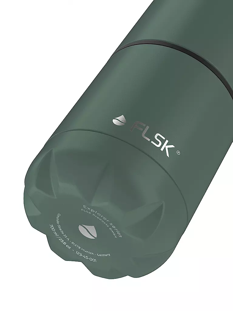 FLSK | Bouteille isotherme - Gourde avec gobelet 0,7l Vert Ridge | 