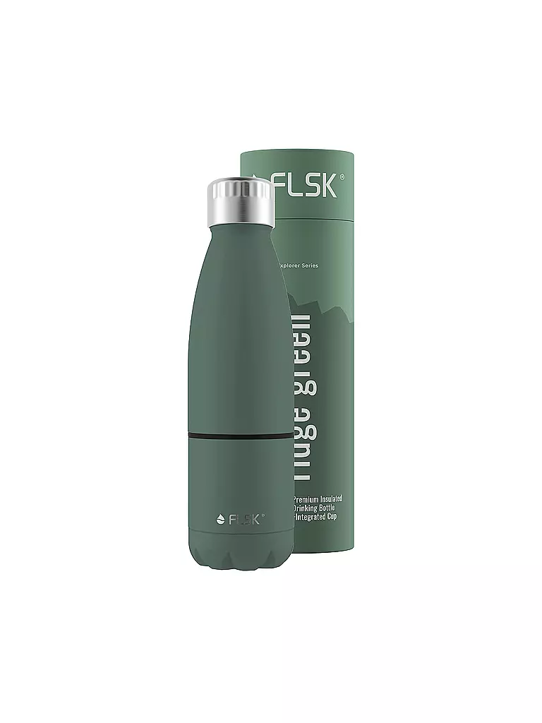 FLSK | Bouteille isotherme - Gourde avec gobelet 0,7l Vert Ridge | 