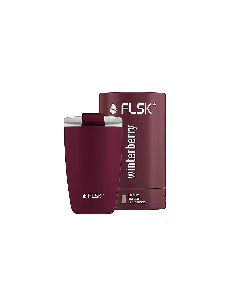 FLSK | Gobelet isotherme - Tasse thermos CUP pour café à emporter 0,35 l Winterberry | Rouge foncé